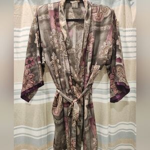 Zara Paisley Robe in Gray and Purple